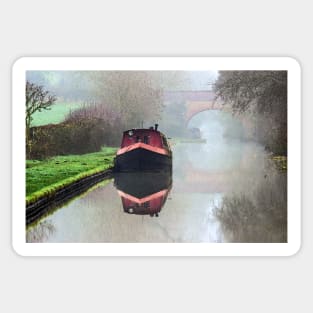 Foggy day on the Canal. Sticker